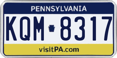PA license plate KQM8317