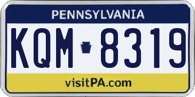 PA license plate KQM8319