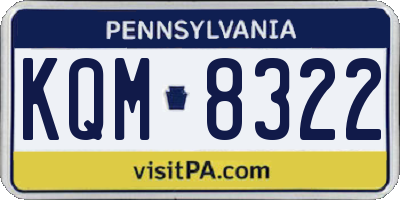 PA license plate KQM8322