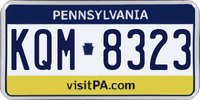 PA license plate KQM8323