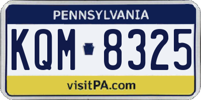 PA license plate KQM8325
