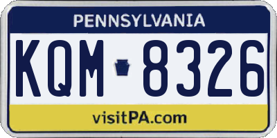 PA license plate KQM8326