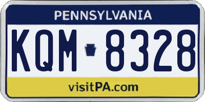 PA license plate KQM8328