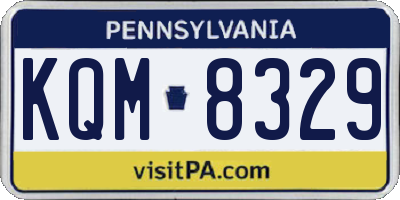 PA license plate KQM8329