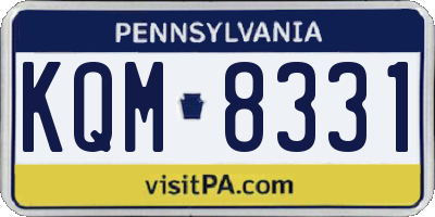 PA license plate KQM8331