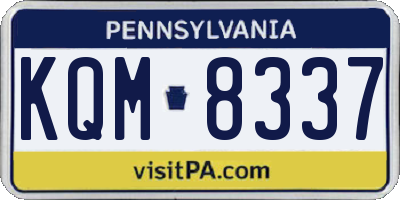 PA license plate KQM8337