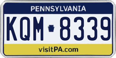 PA license plate KQM8339