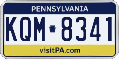 PA license plate KQM8341