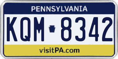 PA license plate KQM8342