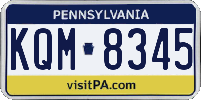 PA license plate KQM8345