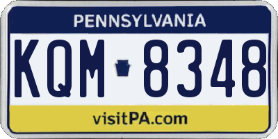 PA license plate KQM8348