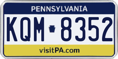 PA license plate KQM8352