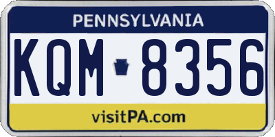 PA license plate KQM8356