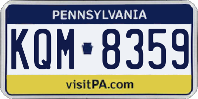PA license plate KQM8359