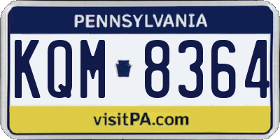 PA license plate KQM8364