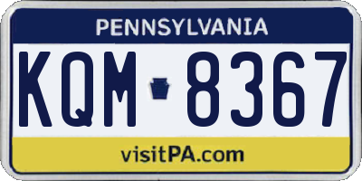 PA license plate KQM8367
