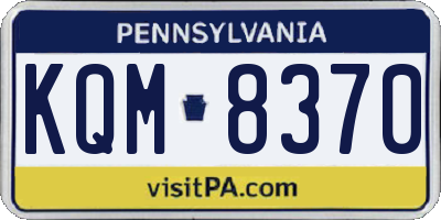 PA license plate KQM8370