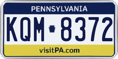 PA license plate KQM8372