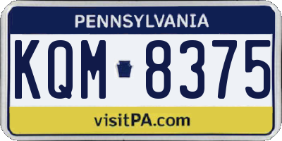 PA license plate KQM8375