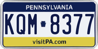 PA license plate KQM8377