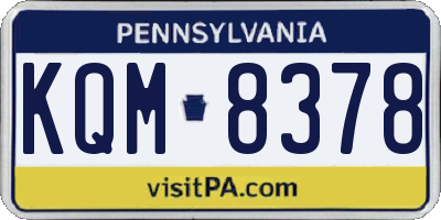 PA license plate KQM8378