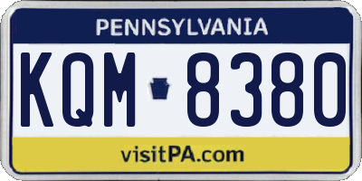 PA license plate KQM8380