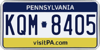 PA license plate KQM8405