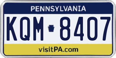 PA license plate KQM8407