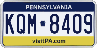 PA license plate KQM8409