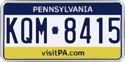 PA license plate KQM8415