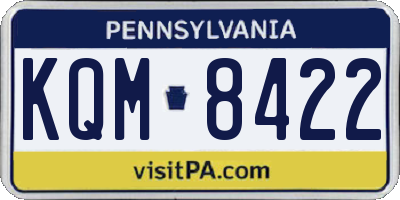 PA license plate KQM8422