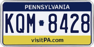 PA license plate KQM8428