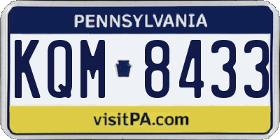 PA license plate KQM8433