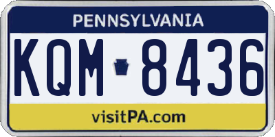 PA license plate KQM8436