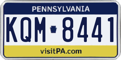 PA license plate KQM8441
