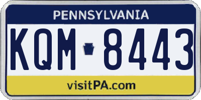 PA license plate KQM8443