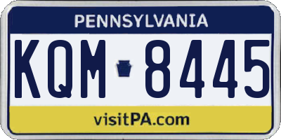 PA license plate KQM8445