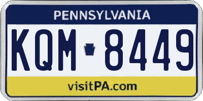 PA license plate KQM8449