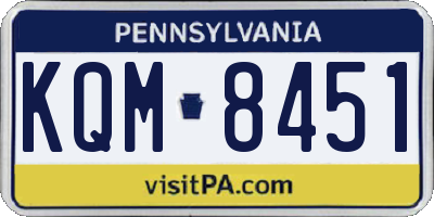 PA license plate KQM8451