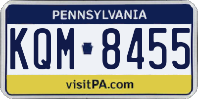 PA license plate KQM8455