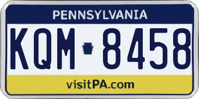 PA license plate KQM8458