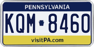 PA license plate KQM8460