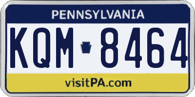 PA license plate KQM8464