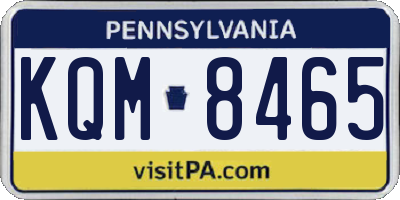PA license plate KQM8465