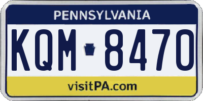 PA license plate KQM8470