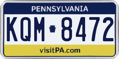 PA license plate KQM8472