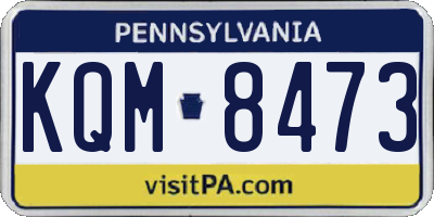 PA license plate KQM8473