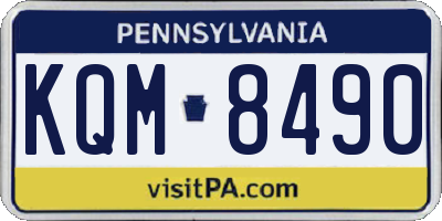 PA license plate KQM8490