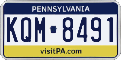 PA license plate KQM8491
