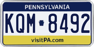 PA license plate KQM8492